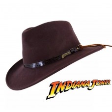 Hombres Officially Licensed Indiana Jones Felt Fedora Safari Indy Hat XL VG Condit  eb-50345579